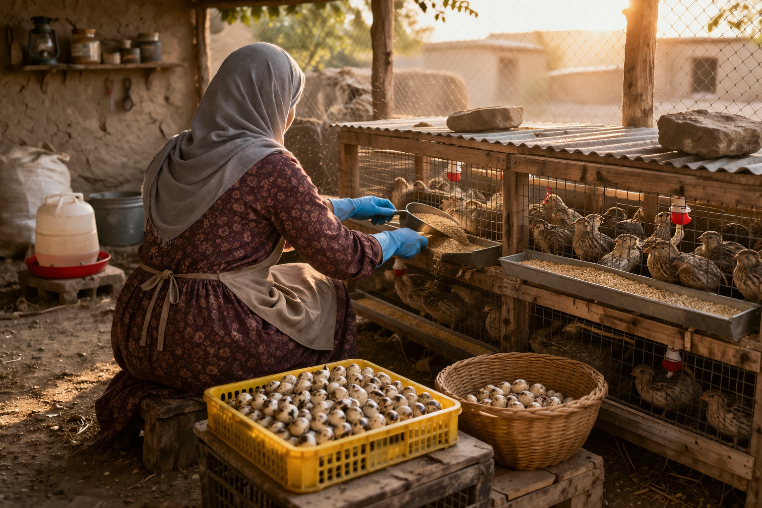 یک زن در فراه با پرورش بلدرچین به‌دنبال استقلال اقتصادی است