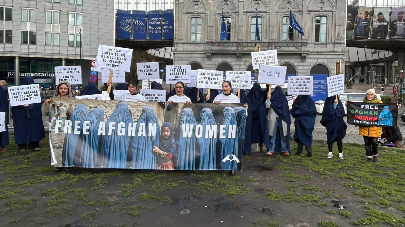 اعتراض علیه سکوت اروپا در قبال زنان افغانستان